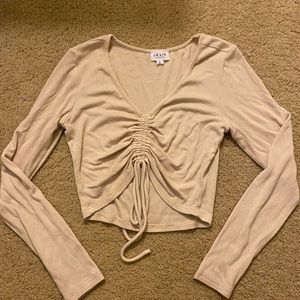 Le Lis tan tie up tan shirt